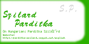 szilard parditka business card